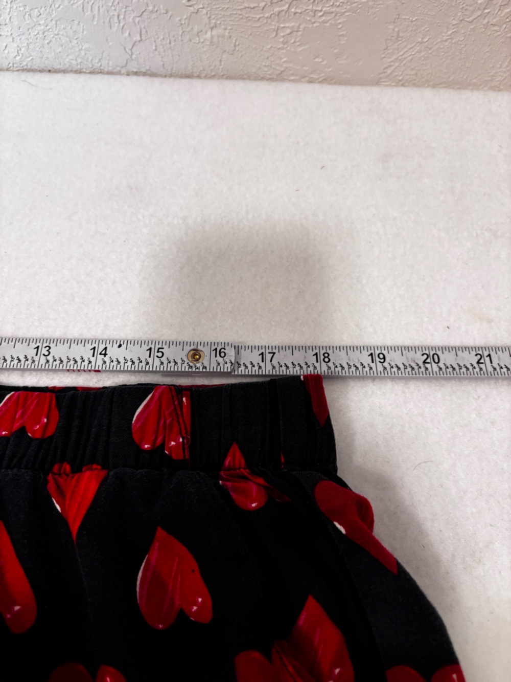 Victoria’s Secret Heart Print Pajama Pants Black Red Lounge L‎ Pockets - Picture 5 of 7